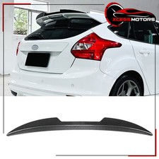 For 2013-2018 Ford Focus St V Style Rear Roof Window Spoiler Carbon Fiber Print