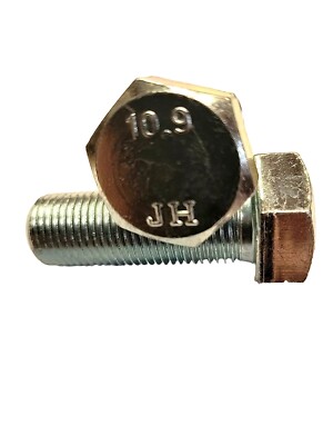 M16 x 1.50 x 45 MM (Fine) Class 10.9 Hex Cap Screw Zinc - Pkg 10