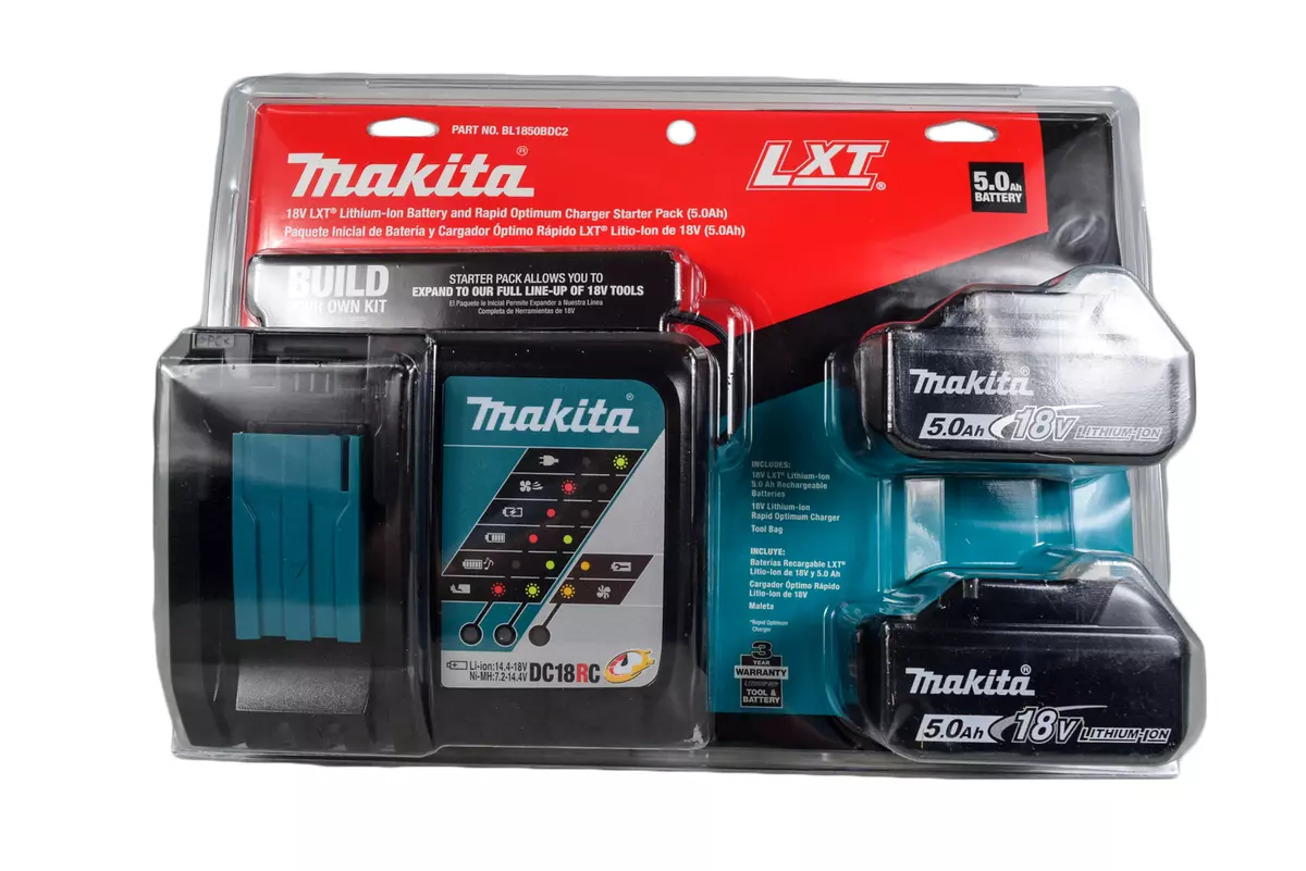Makita BL1850BDC2 18V Battery and Rapid Optimum Charger Starter Pack  (5.0Ah) 88381571524
