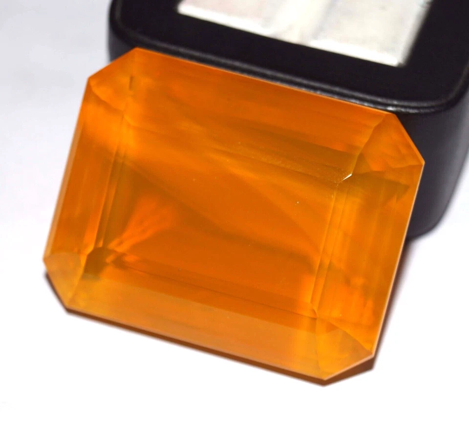 403.70 Ct Natural Orange Opal Emerald Cut Welo Australian GIE Certified Gemstone - Image 2 of 4
