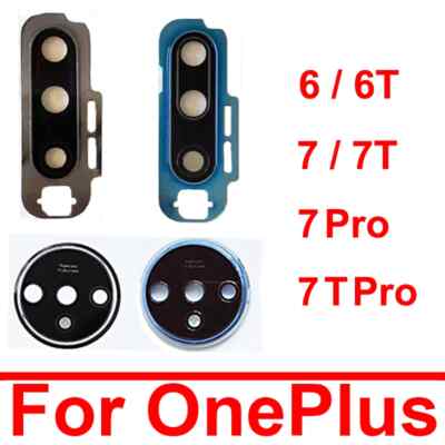 For OnePlus 6 6T 7 7T 7Pro 7TPro Rear Camera Glass Lens and Frame Repair Parts