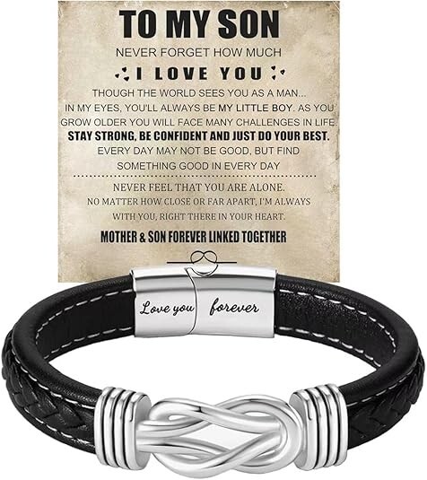 Sons Infinity Knot Bracelet To My Son Infinity Knot Leather Bracelet From M