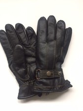 WARM BLACK LEATHER GLOVES MENS SMALL