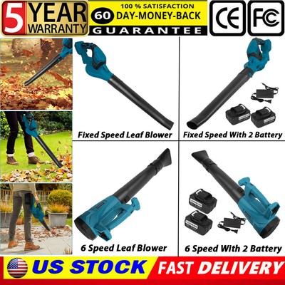 6 Speed 18V Cordless Leaf Blower Electric Gardening Tool Powered Battery&Charger