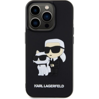 Karl Lagerfeld iPhone 13 Pro Hülle Case Cover 3D Rubber Karl Choupette Black