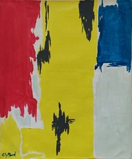 Clyfford Still Signed Abstract Expressionist Oil Painting on Canvas-American Art