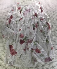 Vintage JCPenney Semi-Sheer Cover Up Floral Kimono Size 24w Paper Tag