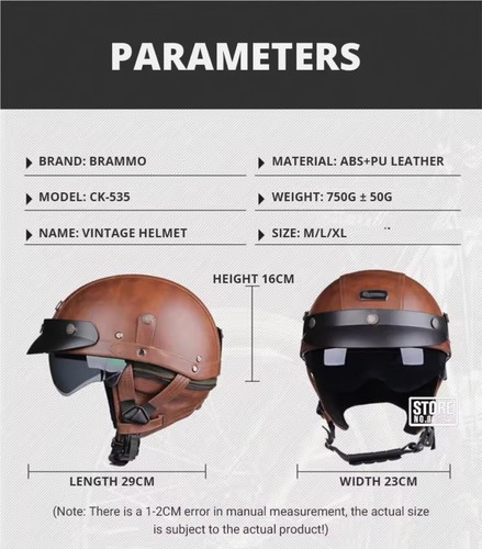 Casco Moto Retrò con Visiera HD – Stile Vintage Unisex – Per Scooter & Moto - Foto 3 di 10