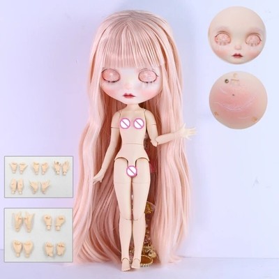 Custom Blythe Doll Hand Drawn Set Featuring White Long Lash Sleeping Eye Special