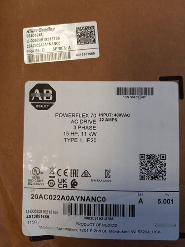 NEW Allen Bradley 20AC022A0AYNANC0 Free Shipping