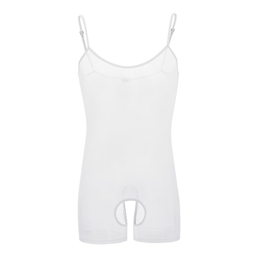 Men PVC Leather Bodycon Jumpsuit Wet Look Boxer Shorts Bodysuit Party Clubwear - Picture 16 of 17
