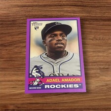2025 Topps Heritage - #61 Adael Amador RC Light Purple Border Parallel