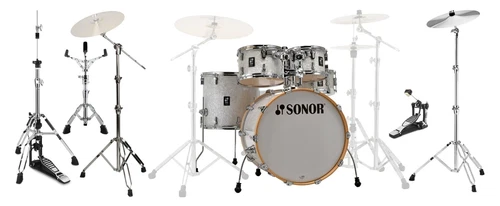 Sonor AQ2 Stage Shell Set White Pearl Finish mit 22" Bass Drum & Hardwaresatz