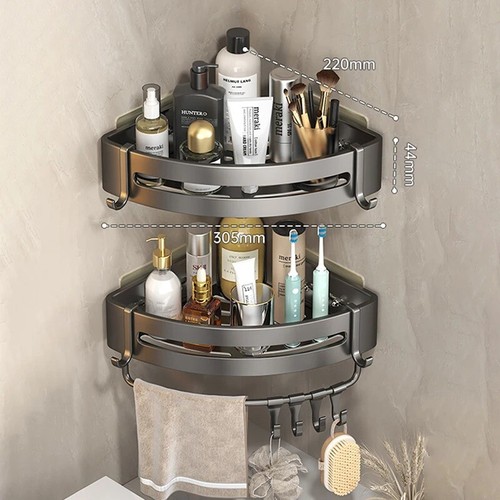 Klebend Badezimmer Shampoo Halter Dusche Caddy Regal Aufbewahrung Organizer ohne Bohren - Bild 10 von 30