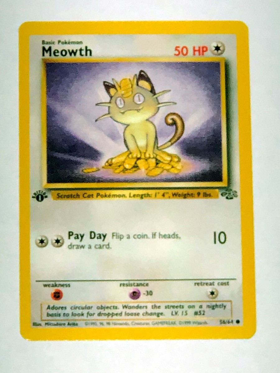 Meowth # 56/64 1st Edition Jungle Pokemon Card 1999 WOTC | eBay