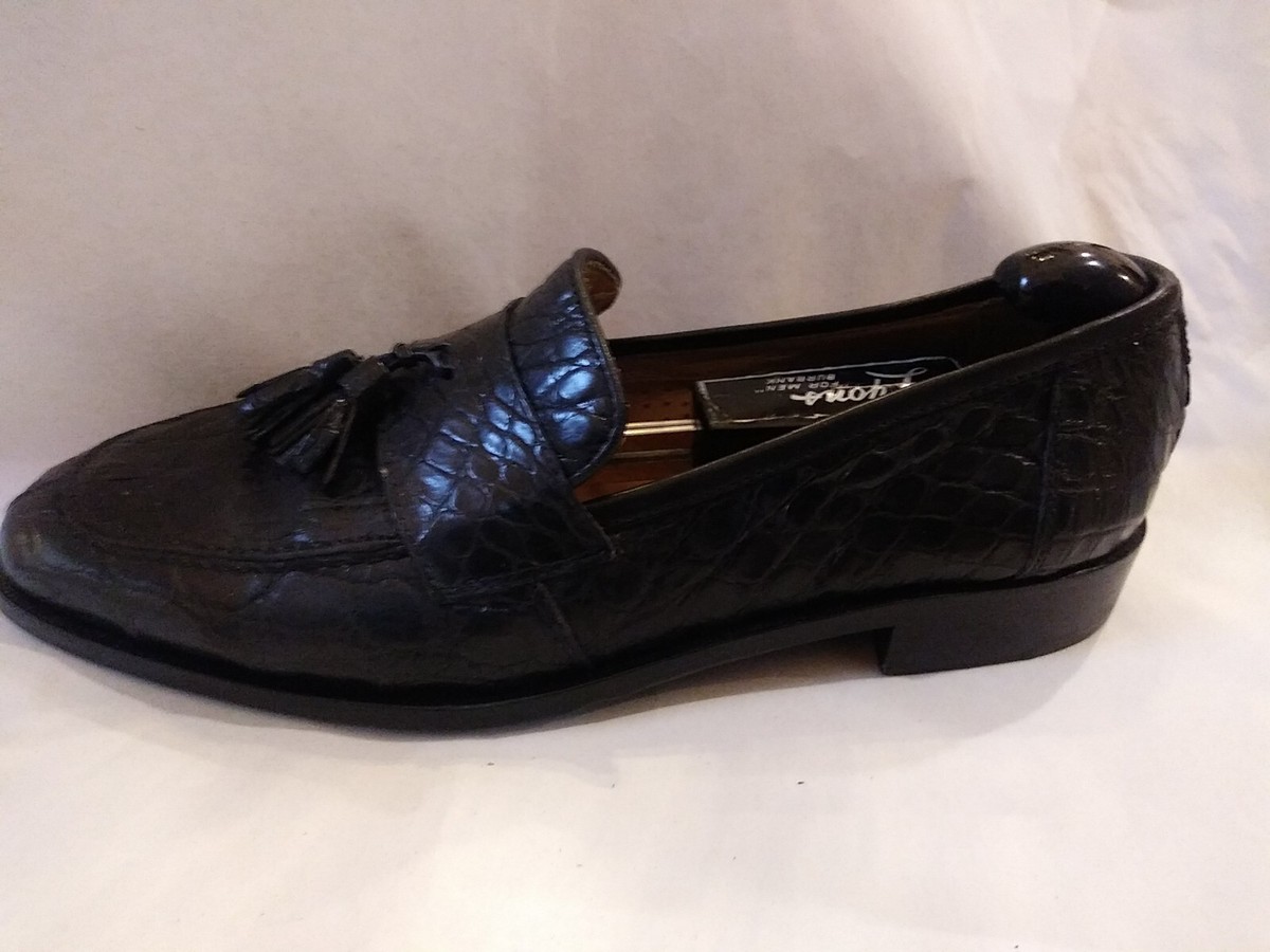 Vintage Men\'s $995 ZELLI Black Genuine Crocodile Alligator Loafers Shoes 10M Zelli Italia Certified Caiman Crocodile Shoes main image 2
