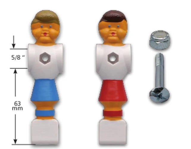 IMPI SPORTS Komplettset von 22 Kickerfiguren für 16 mm Stangen