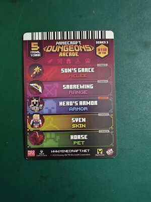 Minecraft Dungeons Arcade Series 3 (#110 Hero: Sven) FOIL Card | eBay