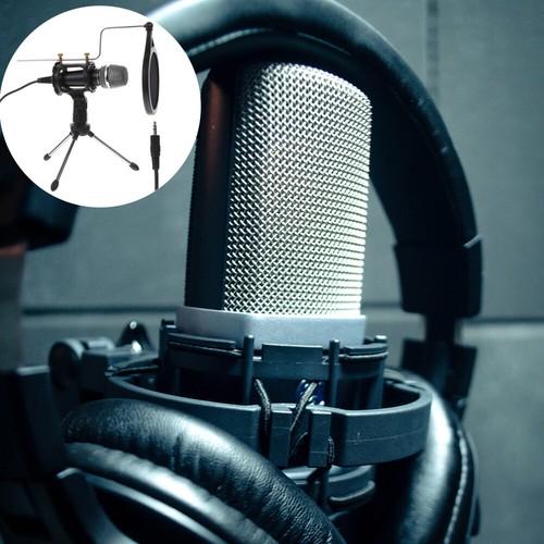 1 Set Recording Microphone with Tripod for Mobile Phone and Computer (Black) - Photo 3/12