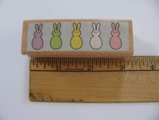 Studio G Wood Mounted Rubber Stamp BUNNIES NOS
