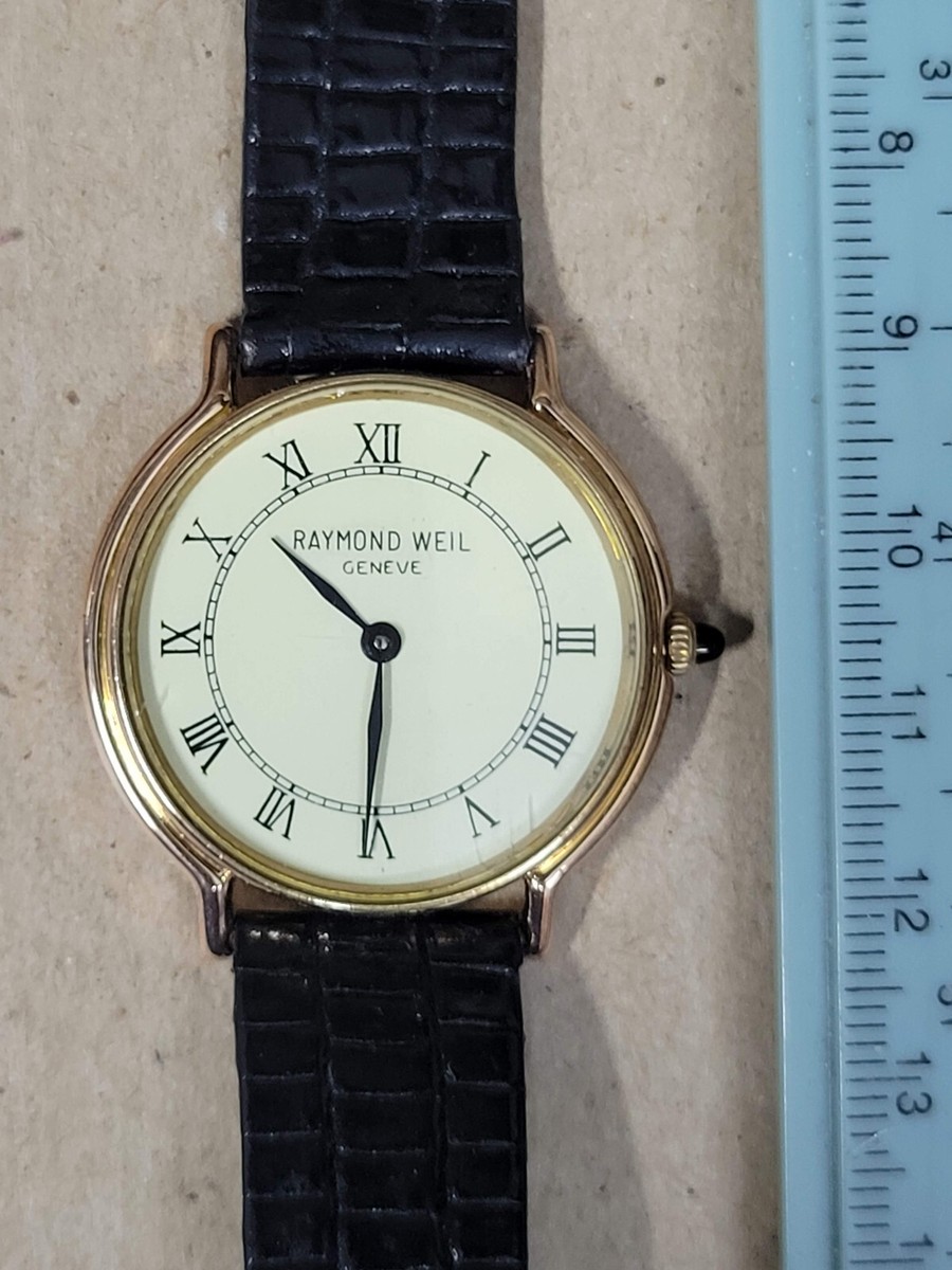 RAYMOND WEIL SAPPHIRE CRYSTAL 18K GOLD ELECTROPLATED 7005 SWISS | eBay