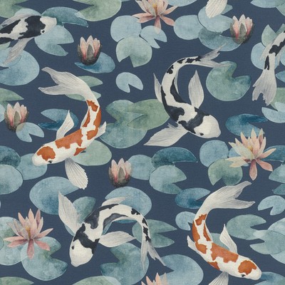 paperhangings Nobu Blue Koi Fish Wallpaper