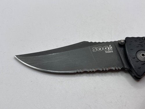 SOG Trident Coltello Pieghevole Tattico Apertura Assistita, Nero, Modello Fuori Produzione - Foto 4 di 10