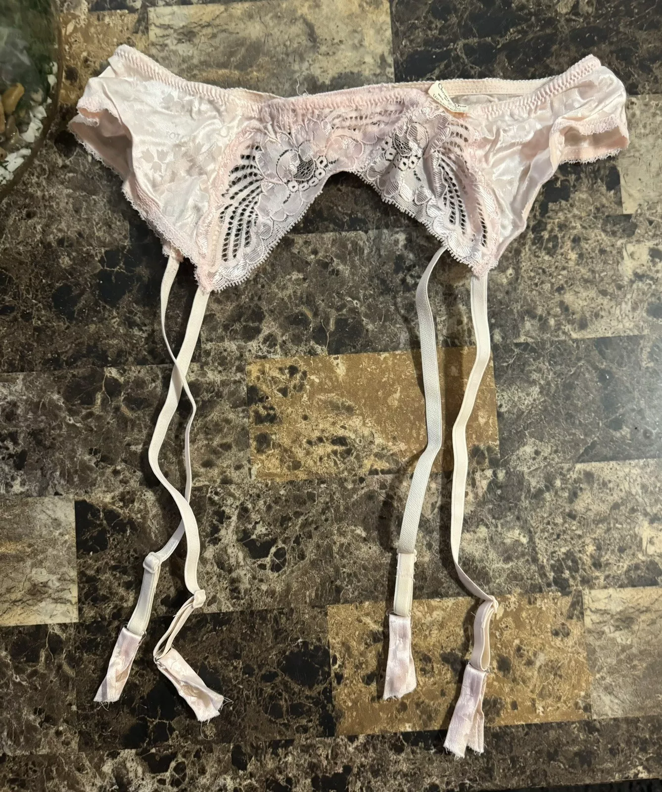 JARRETIÈRE VINTAGE CHRISTIAN DIOR INTIMATES ! TAILLE MEDIUM. ROSE !