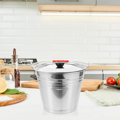 Cubo pequeño cubo de metal con tapa adjunta compost de acero inoxidable para niños - Imagen 7 de 12