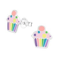 1 Paar Ohrringe Ohrstecker 925 Sterling Silber Mit Cupcake