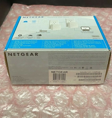 Netgear XAVB2101 Powerline 200 Nano Ethernet Internet Wall Plug Pair of 2 - Picture 3 of 5