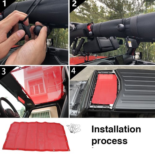 Sunshade Mesh Bikini Top UV Protection for Jeep Wrangler JL 2018-2020 Sun Visor - Picture 6 of 7