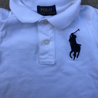 POLO RALPH LAUREN Polo Shirt 9 Months Baby Kids #8 Big Logo White
