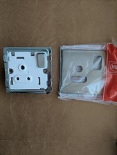 Mk Aspect K24382 LBSW 5a ROUND Switched Socket Lacquered brushed steel White Ins