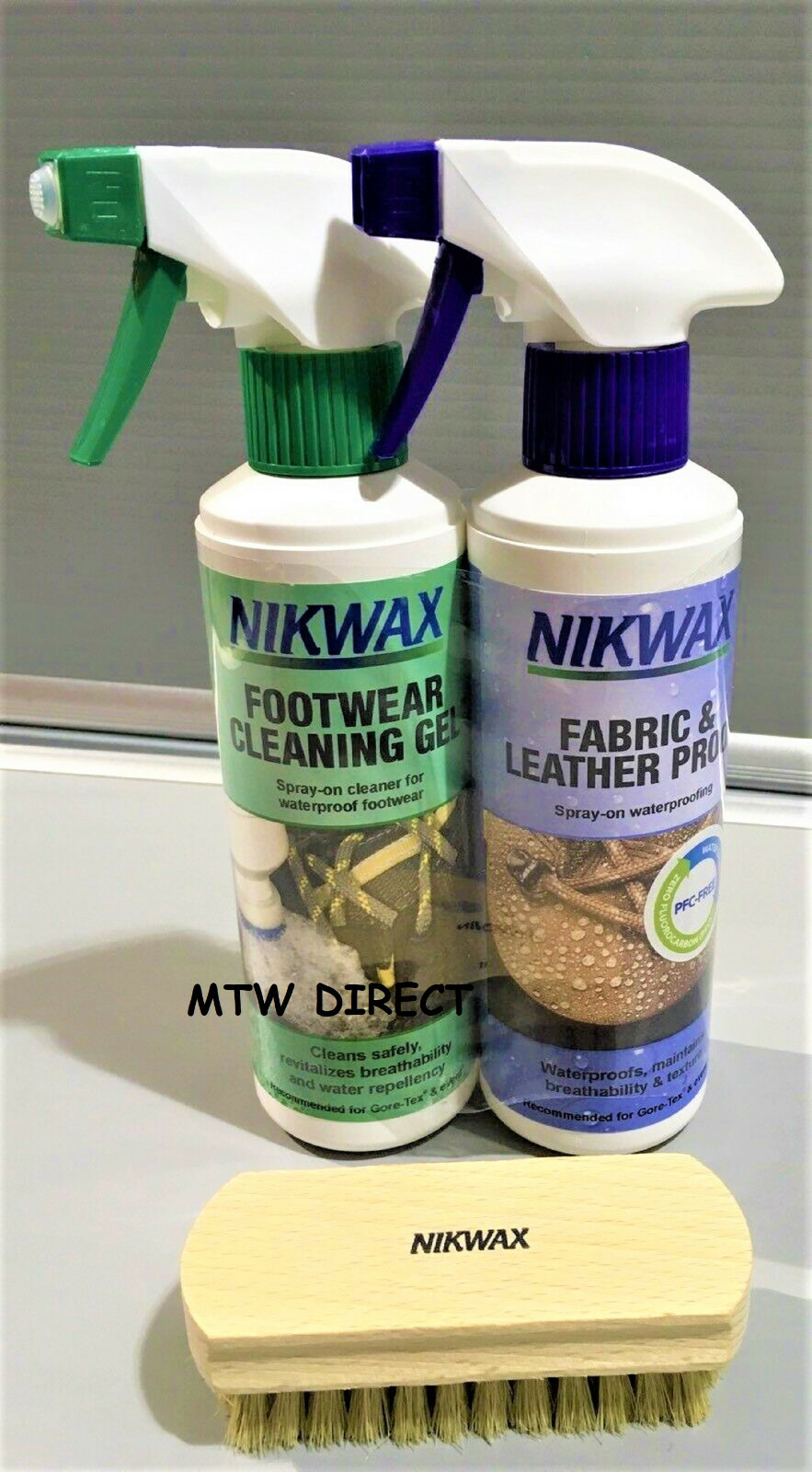 300ML Nikwax Fabric & Leather Proof & Footwear Cleaning Gel & BRUSH