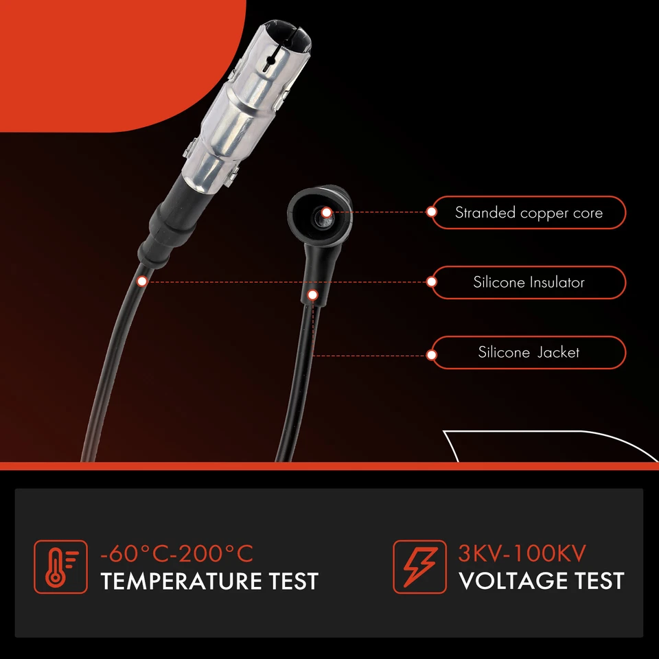 A-Premium 7x Spark Plug Wire Sets for Mercedes-Benz 190E 260E 300CE 300SE 300TE - Image 4 of 4