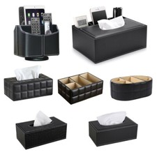 Storage Box PU Leather Phone And TV Remote Control Desk Organizer Holder Home