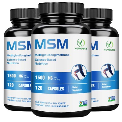 MSM Methylsulfonylmethane 1500mg - Joint, Bone, Skin & Nails Health, Mobility
