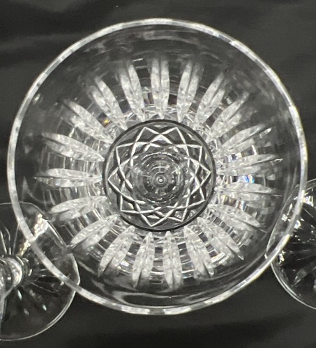 FINE SET OF 3 WATERFORD CUT CRYSTAL SHERRY WINE GLASSES -TRAMORE PATTERN (MAEVE) - Picture 4 of 11