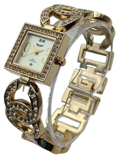 NY LONDON Women’s Watch Fashion Dress Diamond Gold for Ladies Analog Quartz - Picture 2 of 9