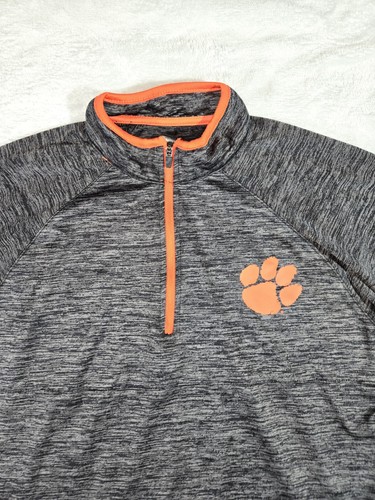Clemson University Tigers 1/4 Zip Lightweight Pullover Jacket Gray Mens Small - Picture 6 of 12