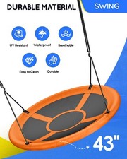 GYROOR Sturdy Comfortable 43'' Saucer Tree Swing Flying Indoor Outdoor for kids