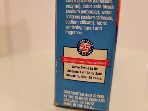RETIRED 1995 Clorox-2 FOR FABRIC (CLOTHING) POWDER 26.oz Box (USA) - Picture 4 of 8