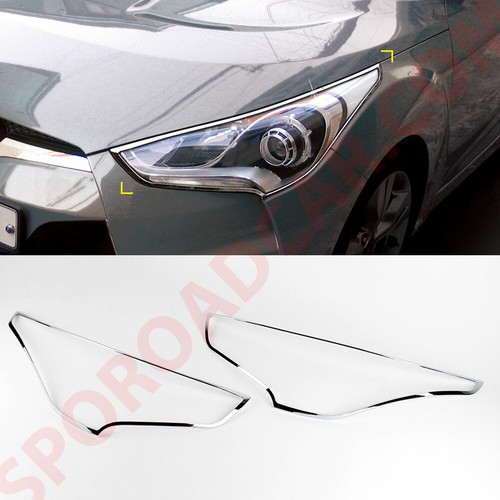 Chrome Head Lamp Cover Molding Trim for Hyundai Veloster 2011-2018 K-949 - Foto 1 di 7