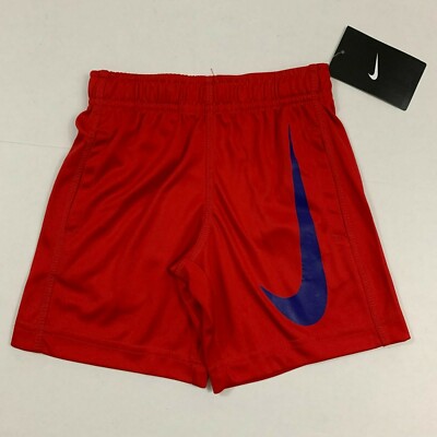 Nike NWT Size 4 Boys Shorts Athletic Pockets University Red Blue Swoosh Logo