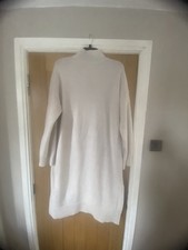 PRIMARK Cream Turtleneck Sweater Dress with Side Slits Size 12/14