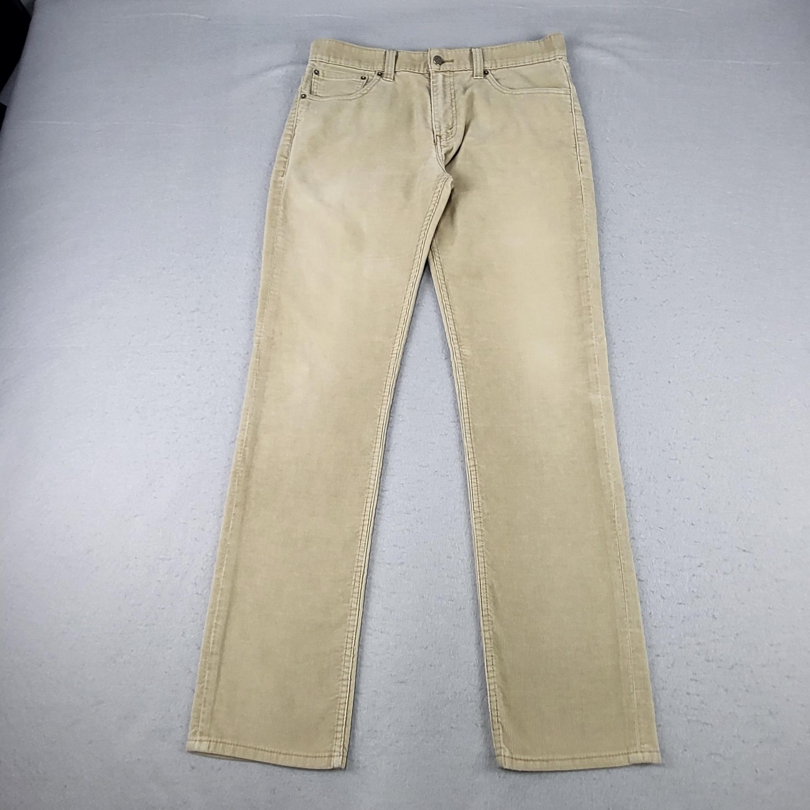 Levis 511 Jeans Mens 34x34 Beige Khaki Corduroy Slim Fit Five Pocket Casual