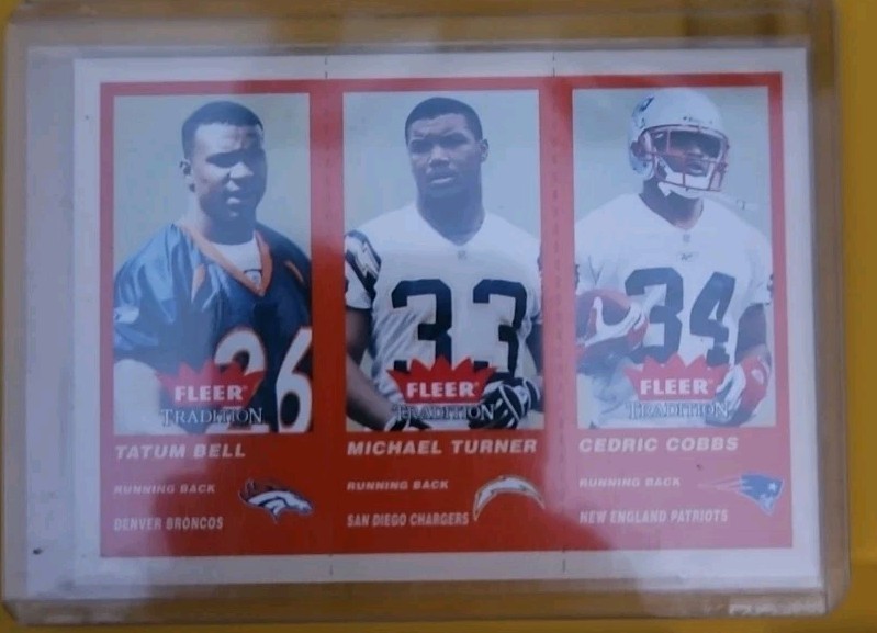 2004 Fleer Tradition Michael Turner, Tatum Bell, Cedric Cobbs Rookie Card RC MT