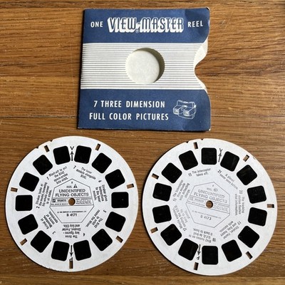 2x Viewmaster Rollen UFO unbekannte Flugobjekte (1969) B4171 & 4173