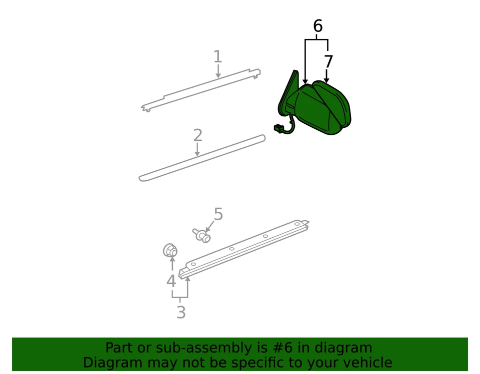 Правое зеркало в сборе Toyota Avalon 00-04 87910AC901 - Изображение 3 из 3